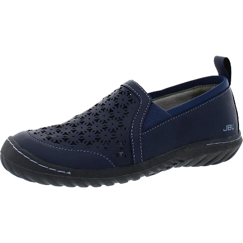 Soft Sole Sneakers JBU by Jambu Womens Bellflower Faux Leather Memory Foam Slip On Shoes