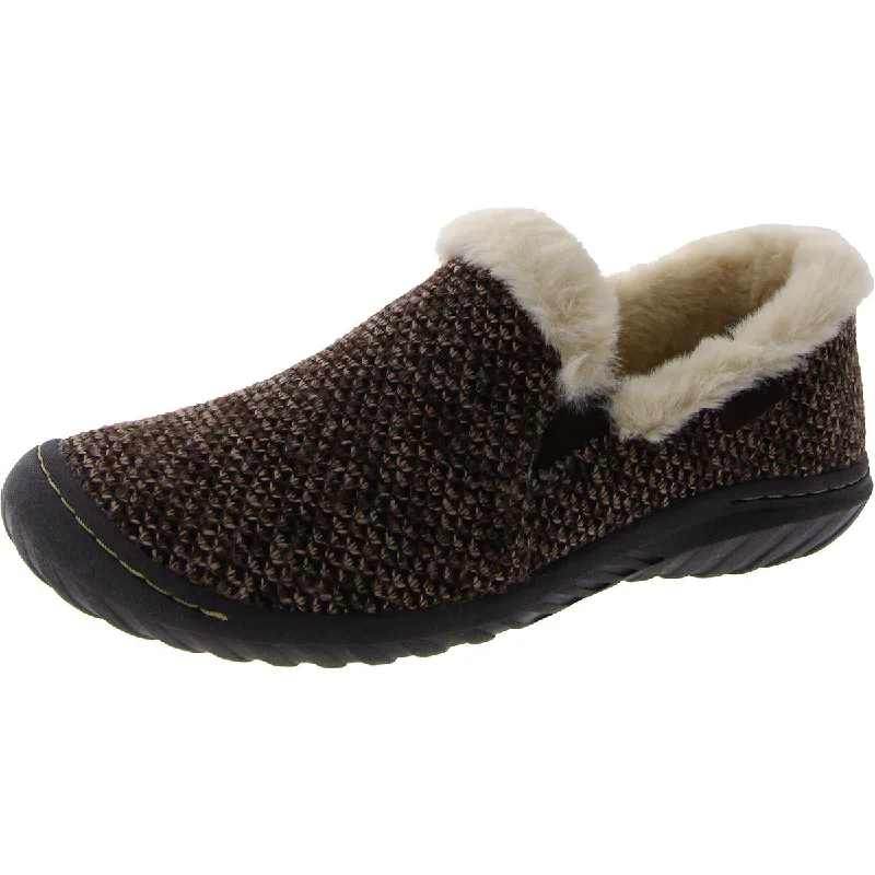 Soft Insole Shoes JBU by Jambu Womens Willow Knit Faux Fur Lined Slip On Loafers