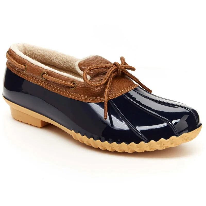 Sleek Sneakers JBU by Jambu Womens Woodbury Faux Leather Duck Toe Loafers