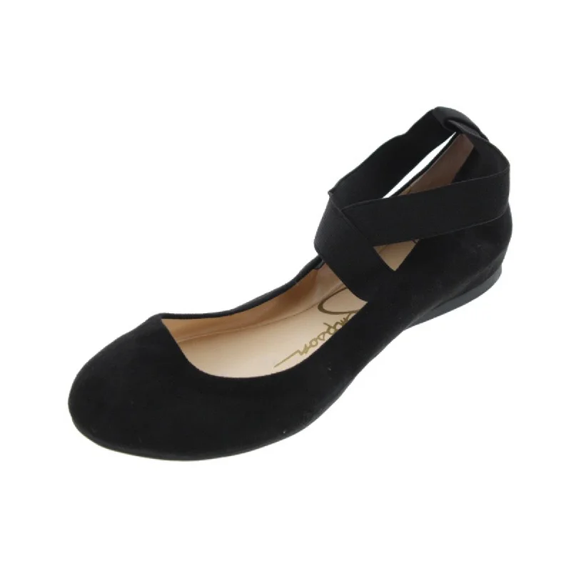 Budget Sneakers Jessica Simpson Mandayss Women's Pull-On Criss-Cross Ankle Ballet Flats Shoes