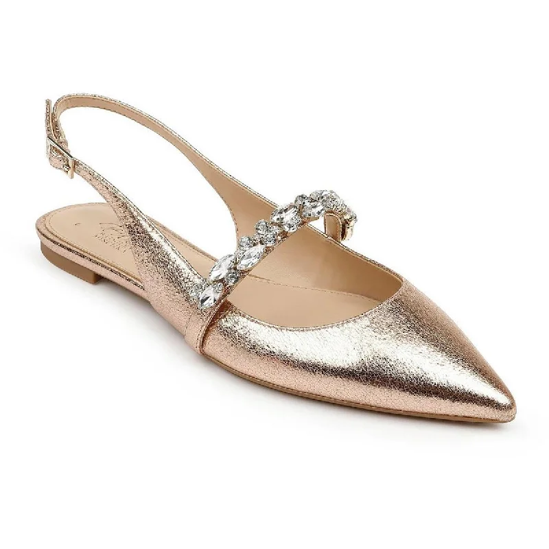 Fashion Comfort Shoes Jewel Badgley Mischka Womens Bambi Faux Leather Pointed Toe Slingbacks Fashion Comfort Shoes Jewel Badgley Mischka Womens Bambi Faux Leather Pointed Toe Slingbacks