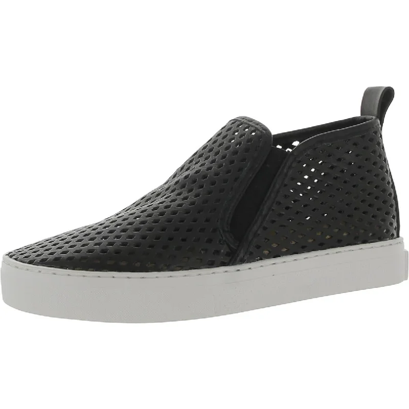Classic Sneakers Jibs Womens Mid Rise Leather Perforated Slip-On Sneakers