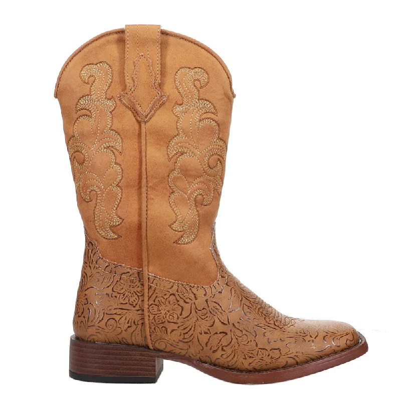 Fashion Sport Shoes Kacey Embossed Square Toe Cowboy Boots