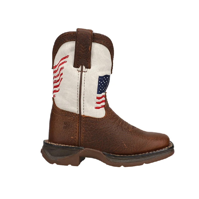 Sleek Sneakers Distressed Flag Cowboy Square Toe Boots (Toddler-Little Kid)