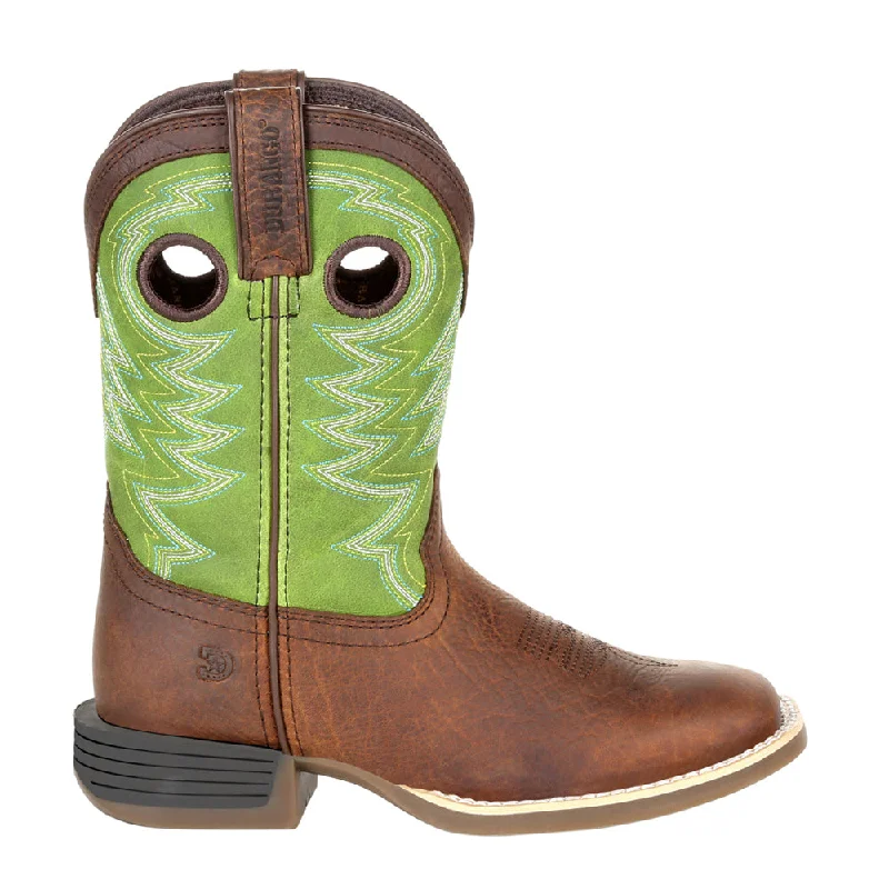 Comfortable Boots Lil' Rebel Pro Lime Square Toe Cowboy Boots (Big Kid)