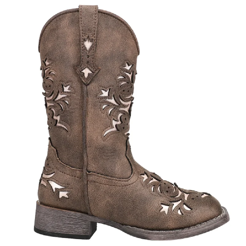 Breathable Mesh Sneakers Lola Metallic Square Toe Cowboy Boots (Little Kid-Big Kid)