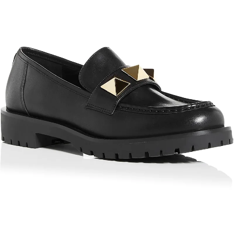 Fashion Comfort Shoes MICHAEL Michael Kors Womens Holland Leather Studded Loafers