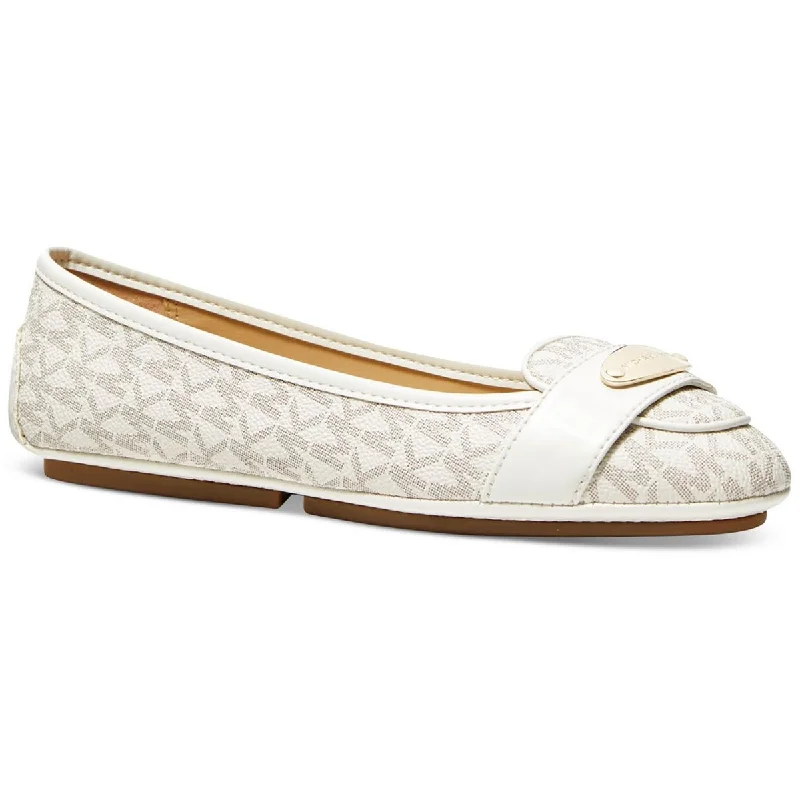 Trendy Sneakers MICHAEL Michael Kors Womens MK Plate Moc Faux Leather Embellished Moccasins