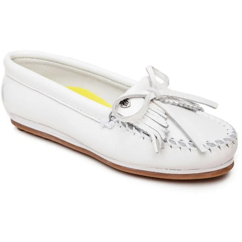 Orthopedic Sneakers Minnetonka Womens Kilty Plus Leather Slip-On Moccasins