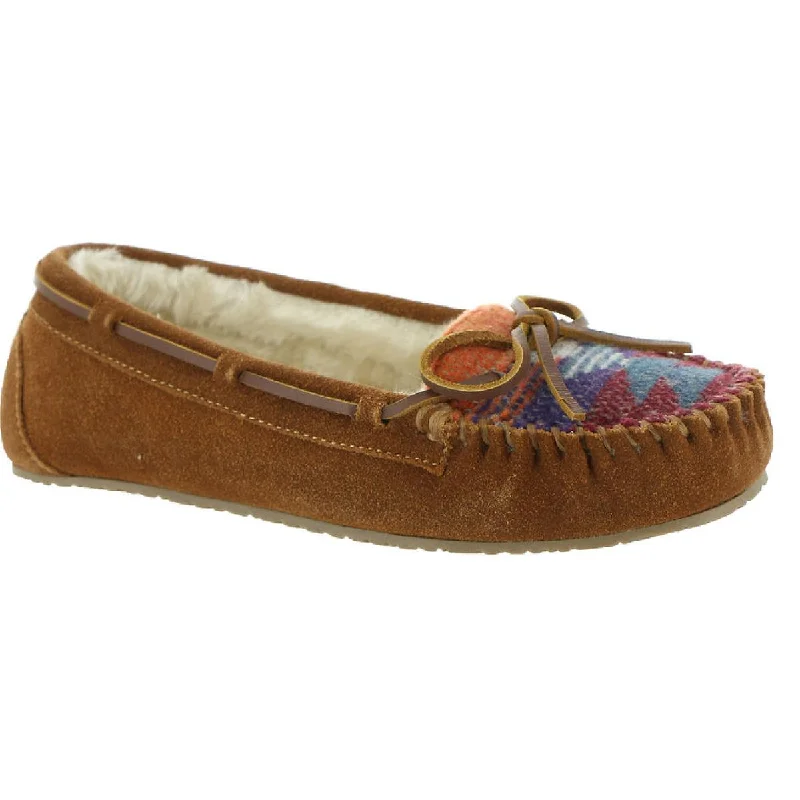 Urban Casual Shoes Minnetonka Womens Lodge Trapper Faux Fur Lined Aztec Print Moccasins