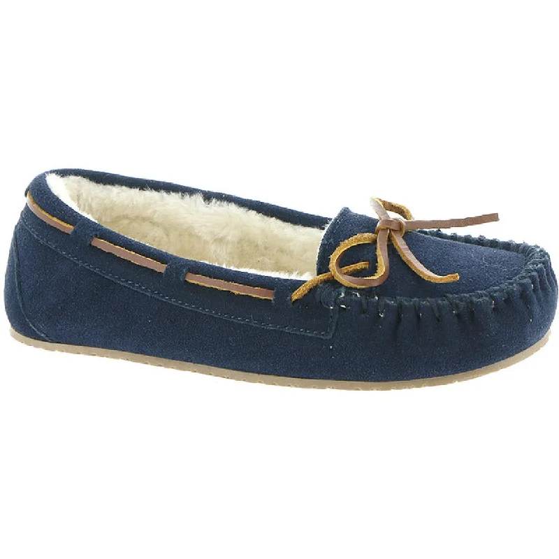 Padded Insole Shoes Minnetonka Womens Lodge Trapper Suede Faux Fur Lined Moccasins