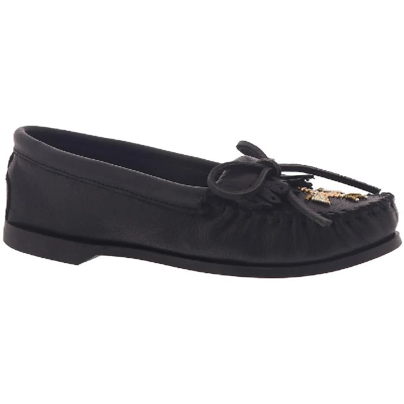 Affordable Loafers Minnetonka Womens Thunderbird Leather Beaded Moccasins