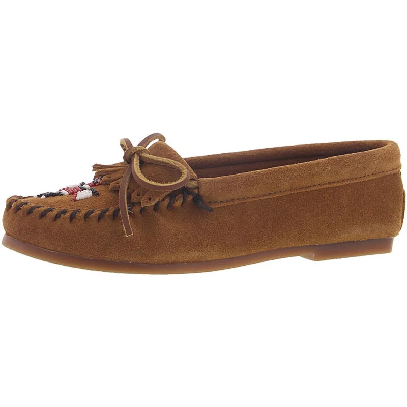 Water-Resistant Sneakers Minnetonka Womens Thunderbird Suede Fringe Moccasins
