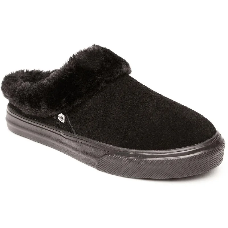Budget Sneakers Minnetonka Womens Windy Suede Faux Fur Lined Slip-On Sneakers