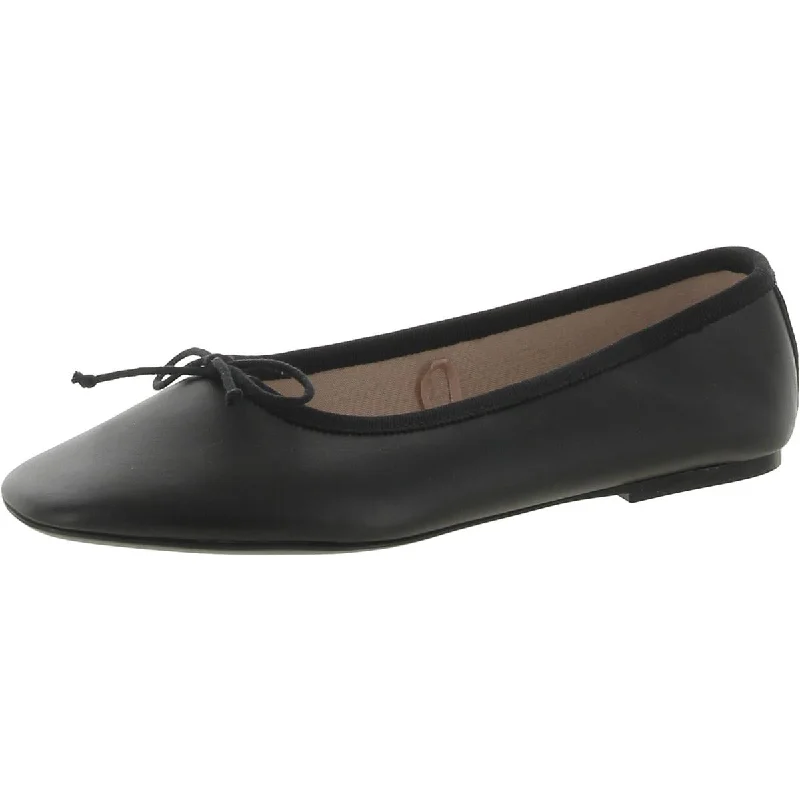 Wear-Resistant Sneakers MNG Womens Leather Round Toe Ballet Flats