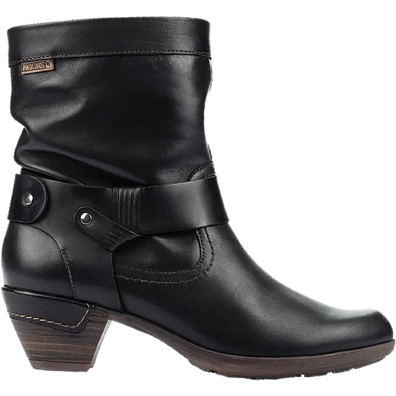 Fashionable Slip-Ons Women's Pikolinos Rotterdam 902-8890 Black Leather
