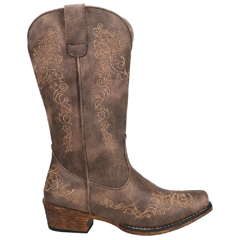 Non-Slip Shoes Riley Scroll Embroidery Snip Toe Cowboy Boots