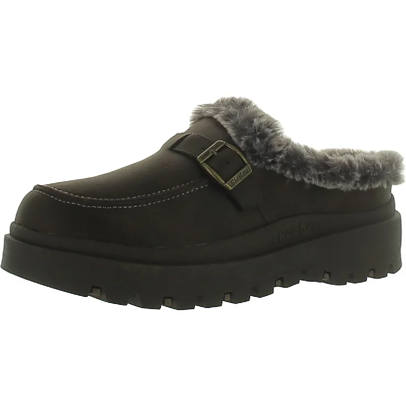 Relaxed Fit Shoes Skechers Womens Forever Retro Faux Leather Cozy Slip-On Sneakers