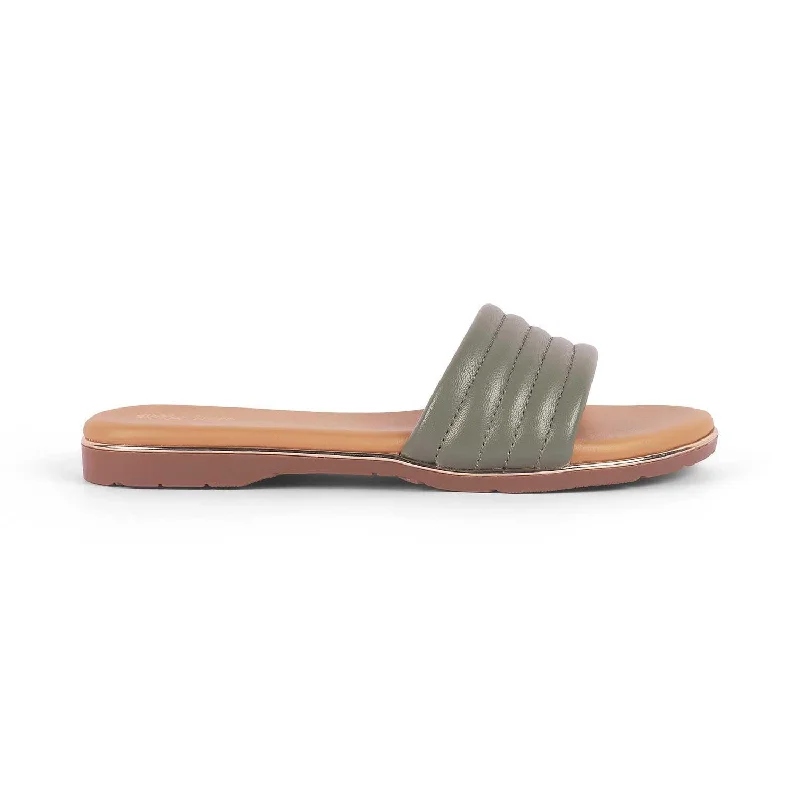 Memory Foam Shoes Tresmode Hars Green Women's Casual Flats