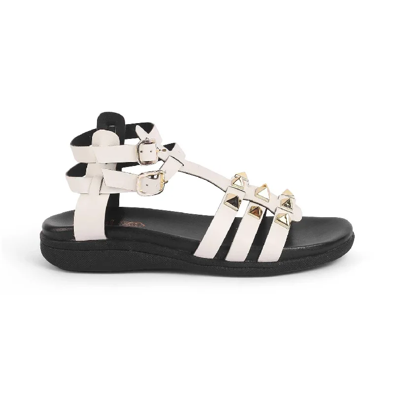 Comfortable Slip-Ons Tresmode Nia White Women's Dress Platform Flats