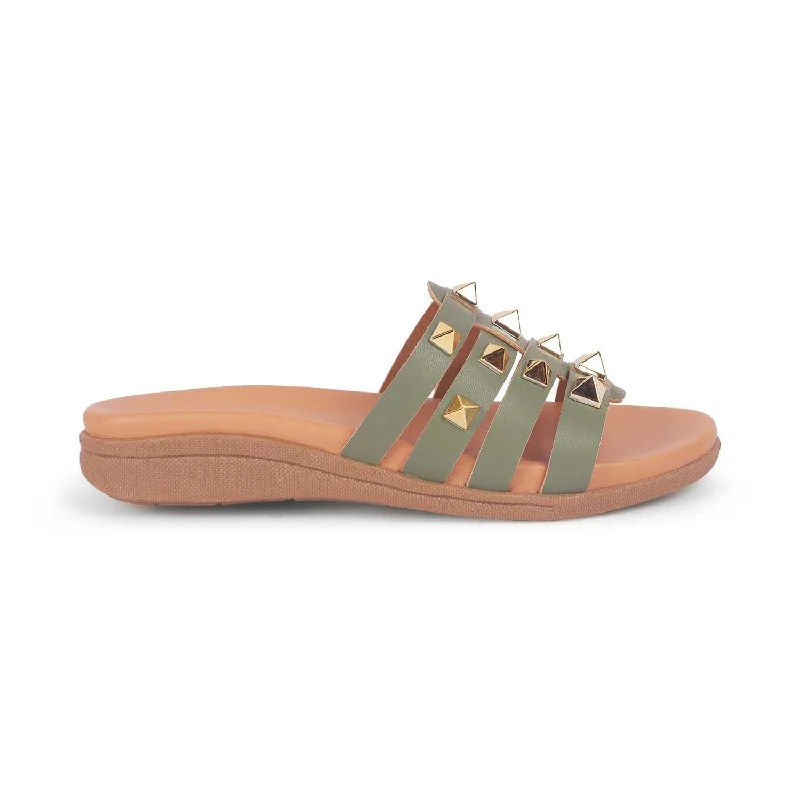 Durable Sneakers Tresmode Tonrow Green Women's Dress Flats