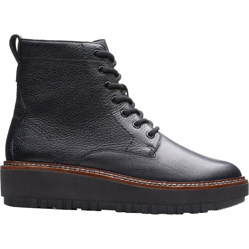 Streetwear Footwear Women's Clarks Orianna W Lace Black Leather