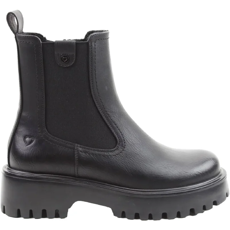 Breathable Shoes Women's Heavenly Feet Alana Chelsea Black Vegan Leather