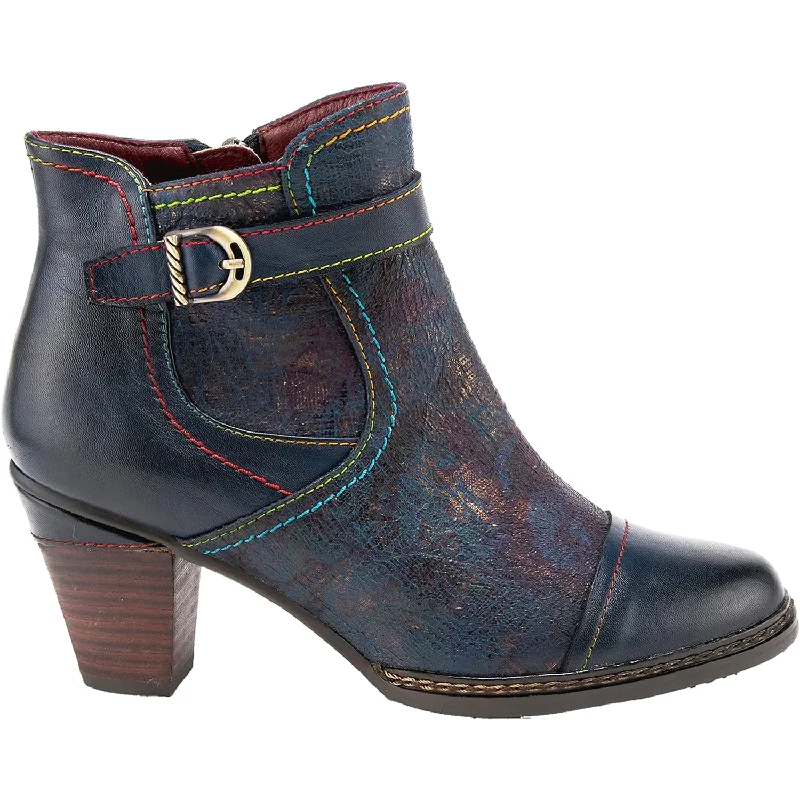 Cool Sneakers Women's L'Artiste by Spring Step Captivate Navy Multi Leather