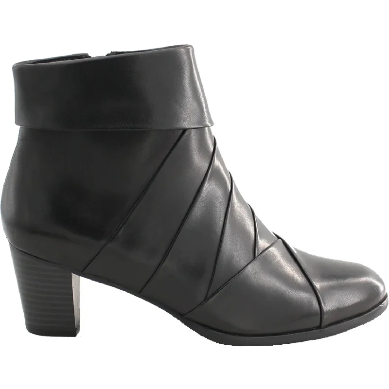 Fashionable Slip-Ons Women's Regarde Le Ciel Sonia-132 Black Glove Leather