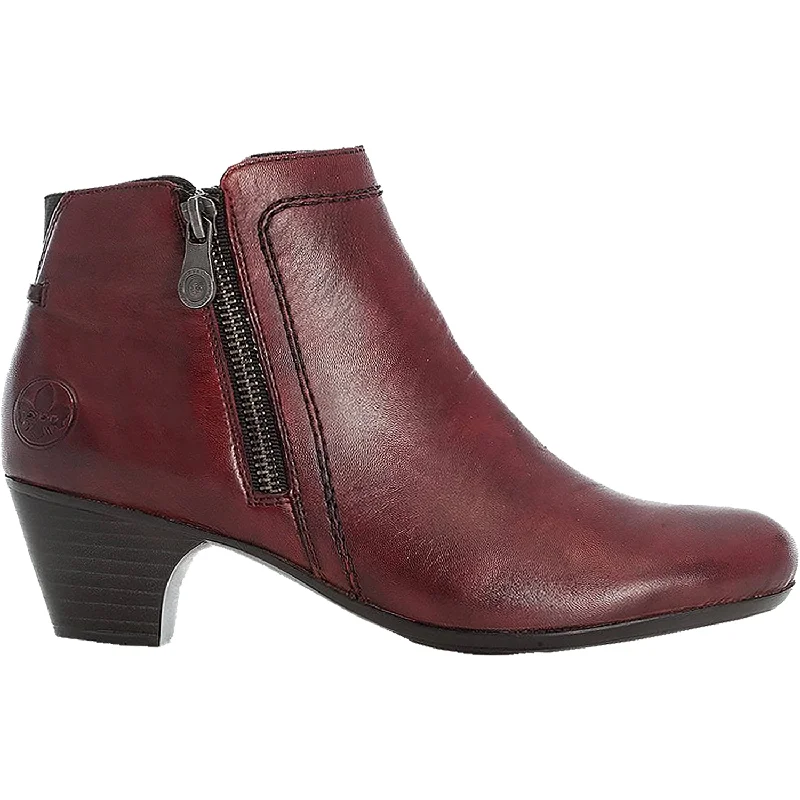 Comfy Shoes Women's Rieker 70551-33 Sarah 51 Rubin/Wine Leather