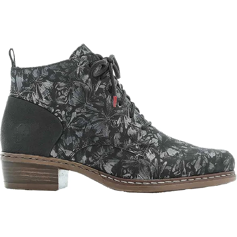 Classic Comfort Shoes Women's Rieker Y0830-91 Fabiolo 30 Black Metallic Synthetic