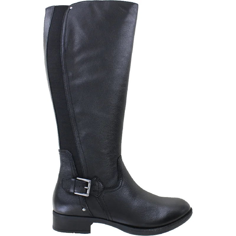 Soft Insole Shoes Women's Salvia Pamela Black Pebble Leather