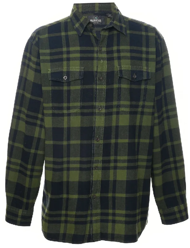 Cozy T-Shirts Long Sleeved Checked Shirt - L