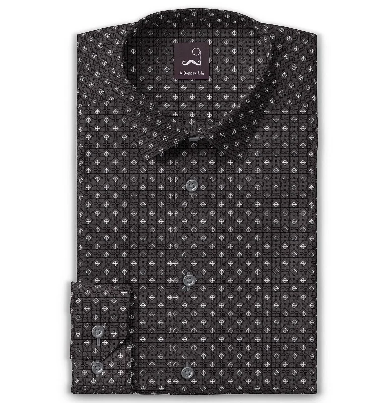 Easygoing Look Pure Cotton - Semi-Spread Collar - Long Sleeve - Slate Prism