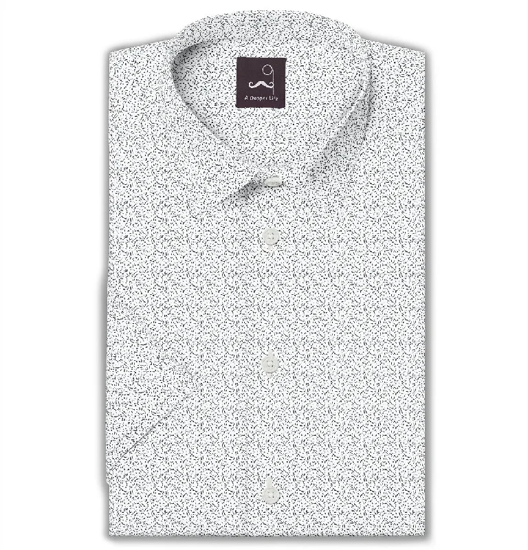 Soft Sweaters Pure Cotton - Semi-Spread Collar - Short Sleeve - Polar Speckle