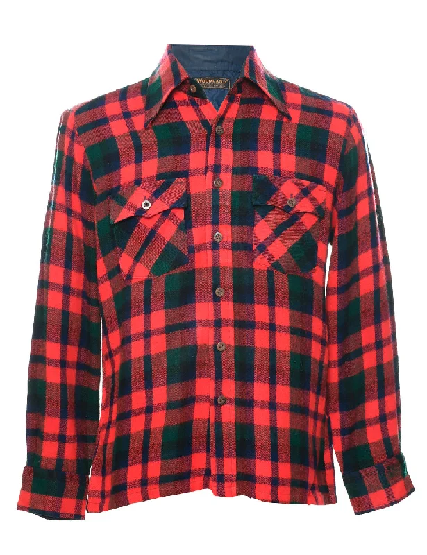 Simple Wardrobe Red Checked Shirt - M