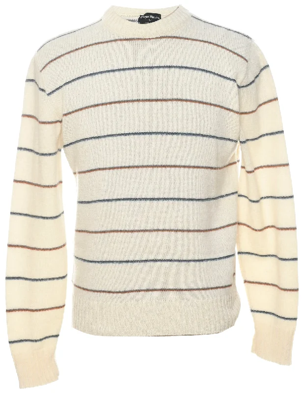Functional Layers Striped Off White Jumper - L