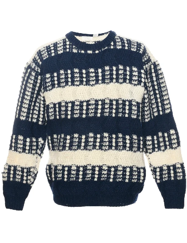 Comfy Suits Wool Geometric Pattern Jumper - M